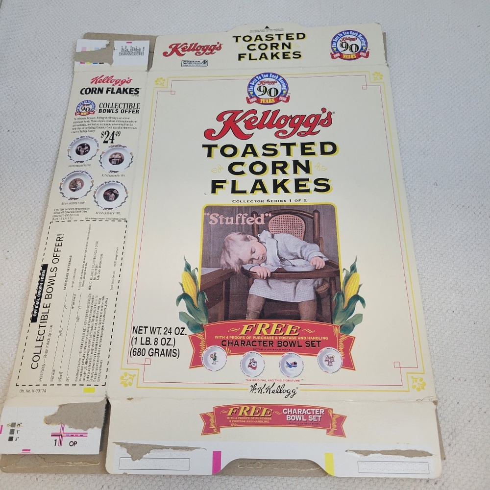 Kelloggs Vintage Toasted Corn Flakes Ceral Box 1996